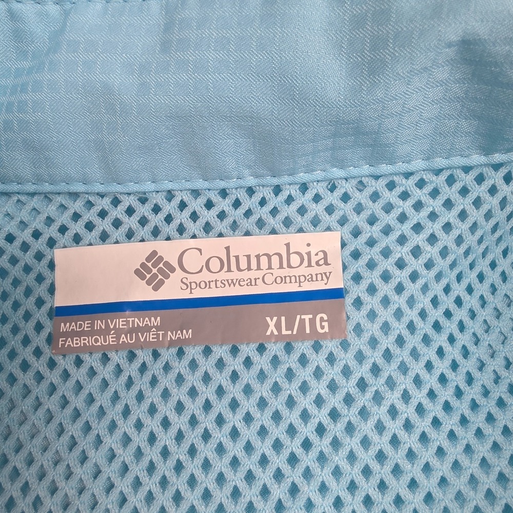Columbia Fishing Shirt Womens Size XL Light Blue PFG Short Sleeve Vented Snap Up - Picture 3 of 8
